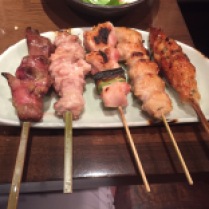 Yakitori - Grilled chicken bits (breast, liver, etc.)