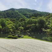 The garden at Tenryu-ji Temple is one of the oldest landscaped gardens in Japan (1339).